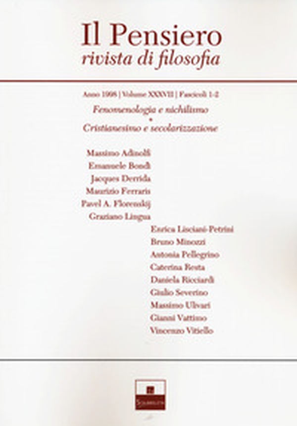 Il pensiero. Rivista di filosofia - Vol. 37 - Librerie.coop Il pensiero. Rivista di filosofia - Vol. 37 - Librerie.coop