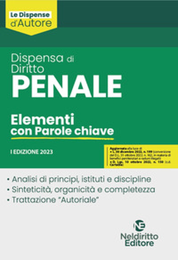 Dispensa di diritto penale. Elementi con parole chiave - Librerie.coop Dispensa di diritto penale. Elementi con parole chiave - Librerie.coop