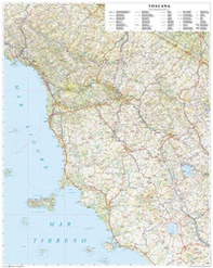 Toscana. Carta stradale della regione scala 1:250.000 (carta murale stesa cm 86x108) - Librerie.coop
