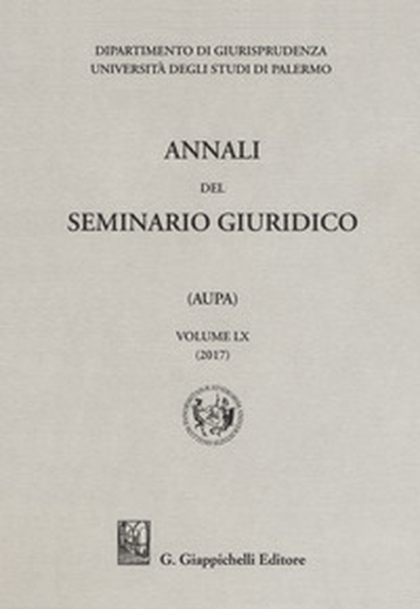 Annali del seminario giuridico dell'università di Palermo - Librerie.coop Annali del seminario giuridico dell'università di Palermo - Librerie.coop