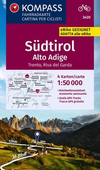 Carta ciclistica n. 3420. Alto Adige, Trento, Riva - Librerie.coop