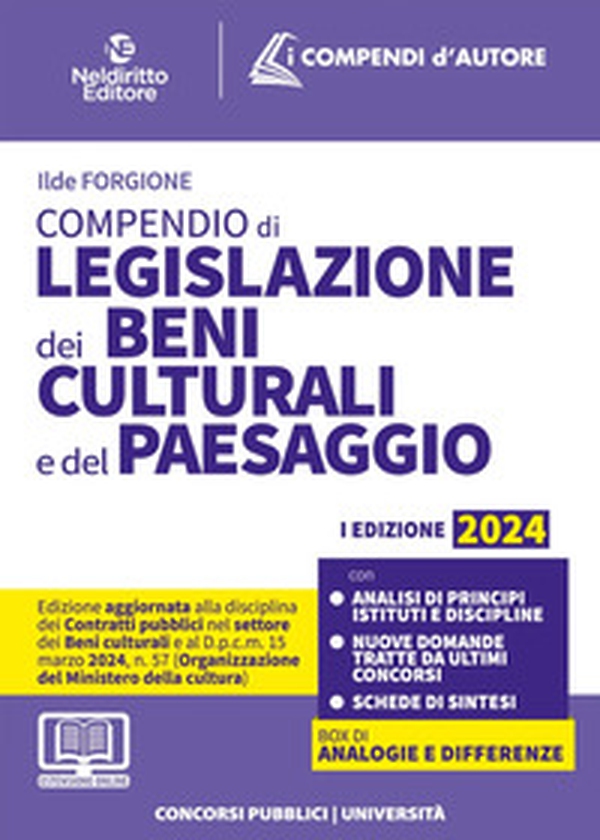Compendio di Legislazione dei beni culturali e del paesaggio 2024 - Librerie.coop Compendio di Legislazione dei beni culturali e del paesaggio 2024 - Librerie.coop