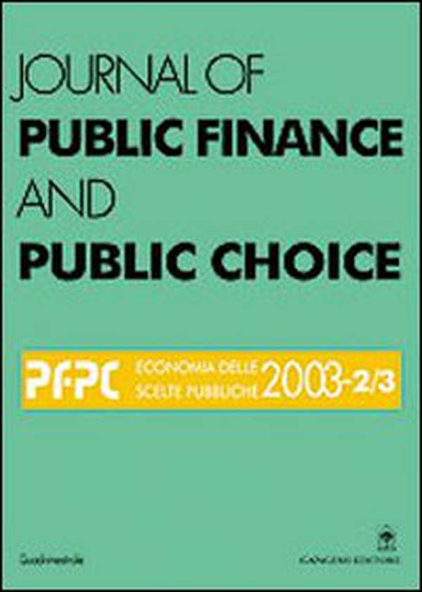 Journal of public finance and public choice. Economia delle scelte pubbliche (2003) vol. 2-3 - Librerie.coop Journal of public finance and public choice. Economia delle scelte pubbliche (2003) vol. 2-3 - Librerie.coop