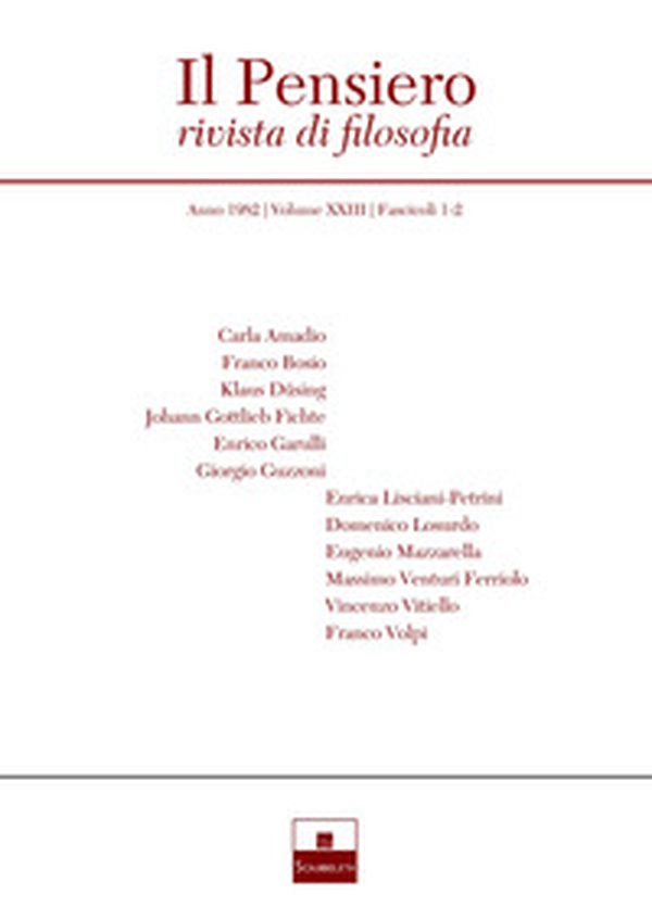 Il pensiero. Rivista di filosofia - Vol. 23\1-2 - Librerie.coop Il pensiero. Rivista di filosofia - Vol. 23\1-2 - Librerie.coop