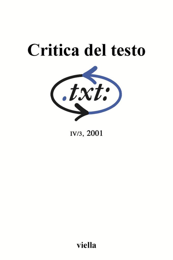 Critica del testo (2001) Vol. 4/3 - Librerie.coop Critica del testo (2001) Vol. 4/3 - Librerie.coop