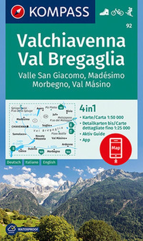 Carta escursionistica n. 92. Valchiavenna, Val Bregaglia 1:50.000 Ediz. italiana, tedesca e inglese - Librerie.coop Carta escursionistica n. 92. Valchiavenna, Val Bregaglia 1:50.000 Ediz. italiana, tedesca e inglese - Librerie.coop