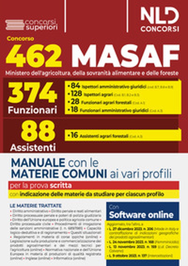Concorso 462 MASAF. Manuale con le materie comuni ai vari profili - Librerie.coop Concorso 462 MASAF. Manuale con le materie comuni ai vari profili - Librerie.coop