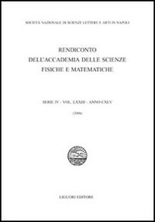 Rendiconto dell'Accademia delle scienze fisiche e matematiche. Serie IV - Librerie.coop Rendiconto dell'Accademia delle scienze fisiche e matematiche. Serie IV - Librerie.coop