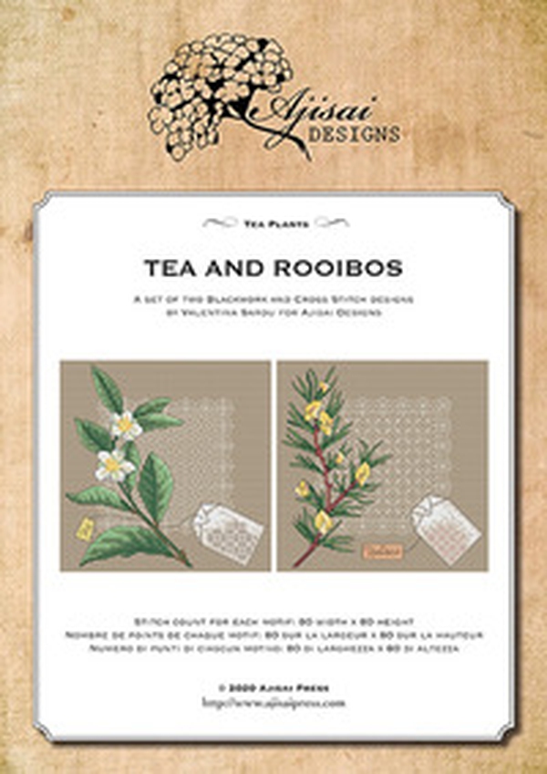 Tea plants. Tea and rooibos. Cross stitch and blackwork designs - Librerie.coop Tea plants. Tea and rooibos. Cross stitch and blackwork designs - Librerie.coop