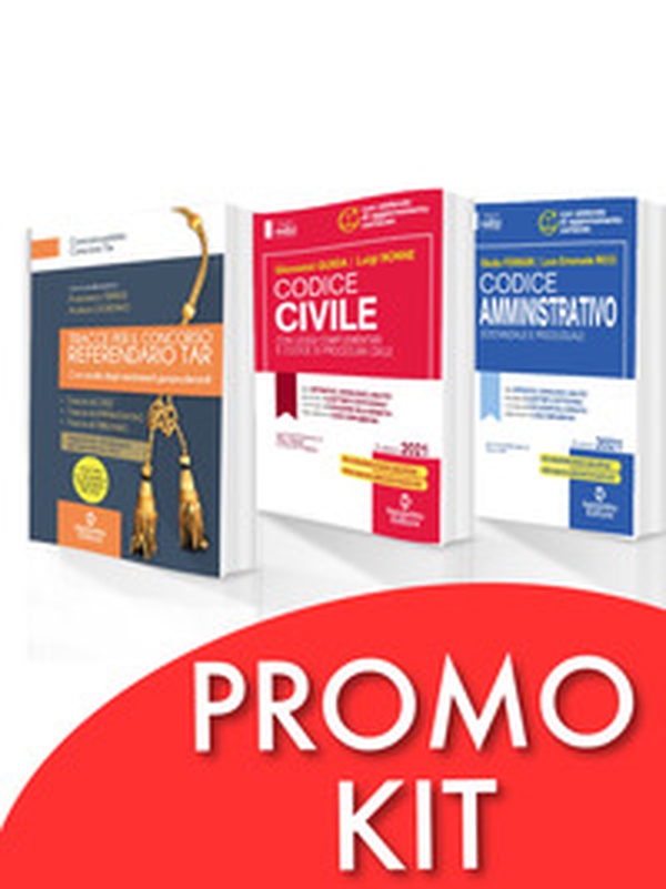 Kit completo per la preparazione di 60 referendari TAR: Codice Civile-Codice Amministrativo-Manuale 60 Referendari Tar-La Sentenza - Librerie.coop Kit completo per la preparazione di 60 referendari TAR: Codice Civile-Codice Amministrativo-Manuale 60 Referendari Tar-La Sentenza - Librerie.coop