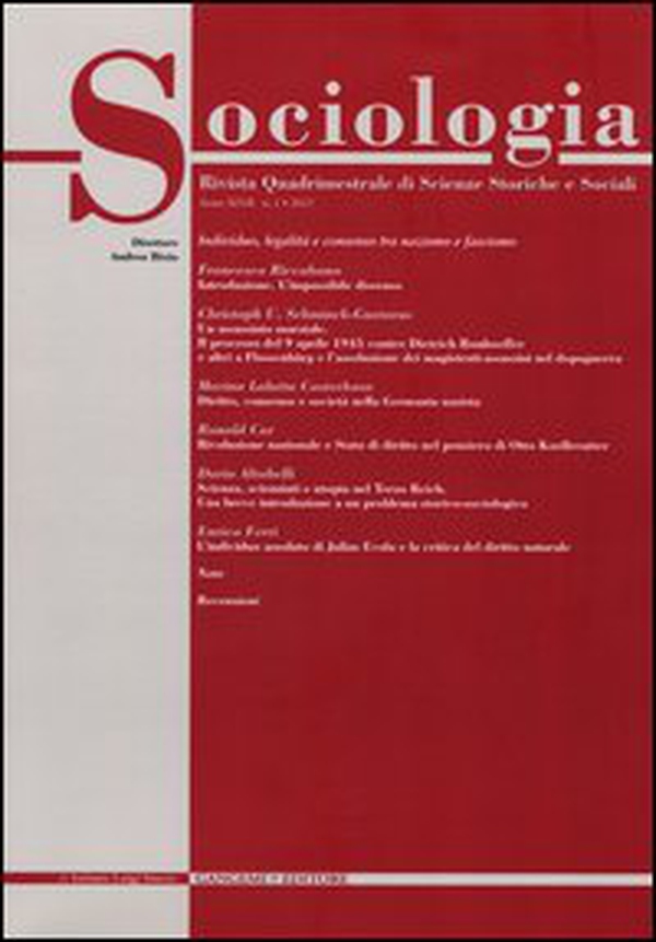 Sociologia. Rivista quadrimestrale di scienze storiche e sociali - Vol. 1 - Librerie.coop Sociologia. Rivista quadrimestrale di scienze storiche e sociali - Vol. 1 - Librerie.coop