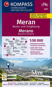 Carta ciclistica n. 3421. Merano, Bolzano e dintorni - Librerie.coop