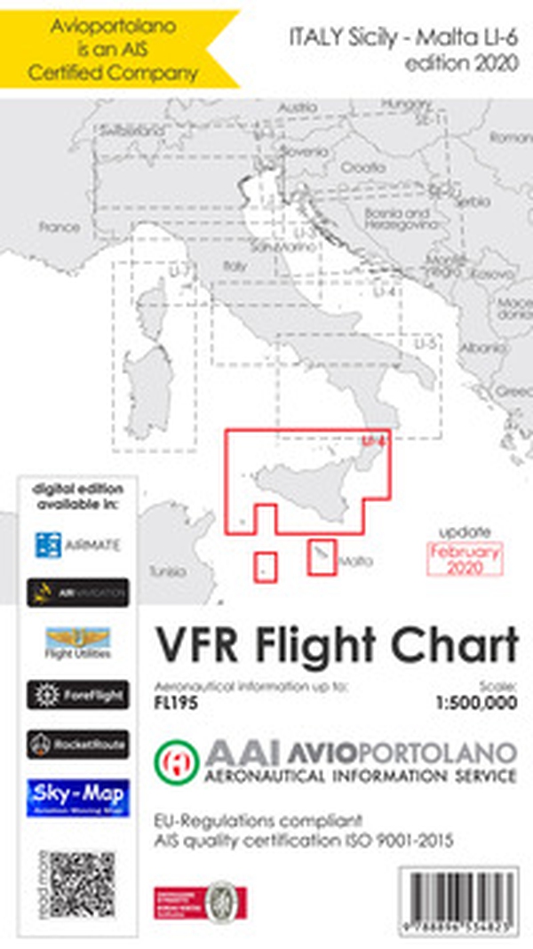 Avioportolano. VFR flight chart LI 6 Italy Sicily. ICAO annex 4 - EU-Regulations compliant. Ediz. italiana e inglese - Librerie.coop Avioportolano. VFR flight chart LI 6 Italy Sicily. ICAO annex 4 - EU-Regulations compliant. Ediz. italiana e inglese - Librerie.coop