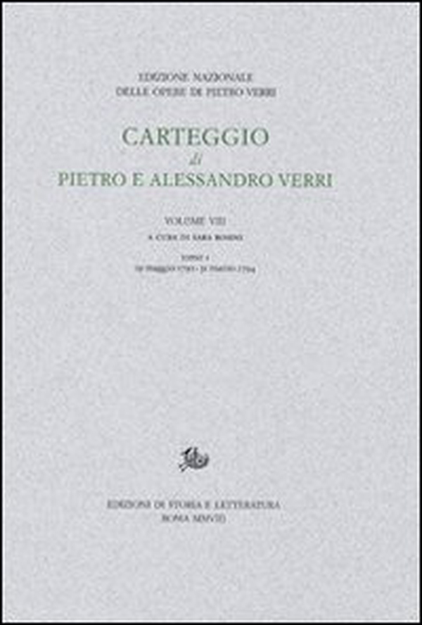 Carteggio di Pietro e Alessandro Verri - Librerie.coop Carteggio di Pietro e Alessandro Verri - Librerie.coop