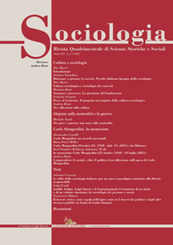 Sociologia. Rivista quadrimestrale di scienze storiche e sociali - Vol. 1 - Librerie.coop Sociologia. Rivista quadrimestrale di scienze storiche e sociali - Vol. 1 - Librerie.coop