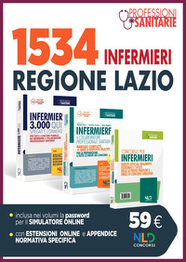 Kit concorso 1534 Infermieri Regione Lazio: manuale + quiz + appendice con quesiti ufficiali - Librerie.coop Kit concorso 1534 Infermieri Regione Lazio: manuale + quiz + appendice con quesiti ufficiali - Librerie.coop