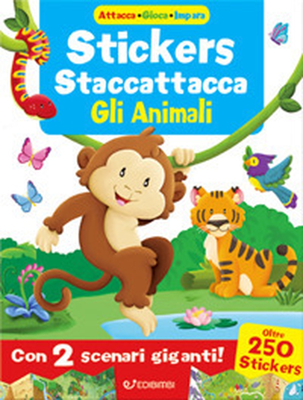Gli animali. Attacca gioca impara. Con adesivi - Librerie.coop Gli animali. Attacca gioca impara. Con adesivi - Librerie.coop