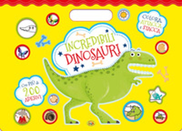 Incredibili dinosauri. Colora, attacca e stacca. Con adesivi - Librerie.coop Incredibili dinosauri. Colora, attacca e stacca. Con adesivi - Librerie.coop
