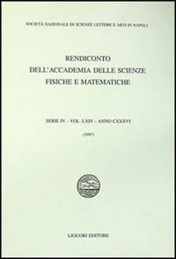 Rendiconto dell'Accademia delle scienze fisiche e matematiche. Serie IV - Librerie.coop Rendiconto dell'Accademia delle scienze fisiche e matematiche. Serie IV - Librerie.coop