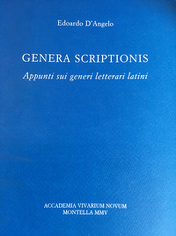 Genera scriptionis. Appunti sui generi letterari latini - Librerie.coop Genera scriptionis. Appunti sui generi letterari latini - Librerie.coop