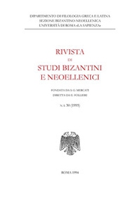 Rivista di studi bizantini e neoellenici. Ediz. anastatica - Vol. 30 - Librerie.coop