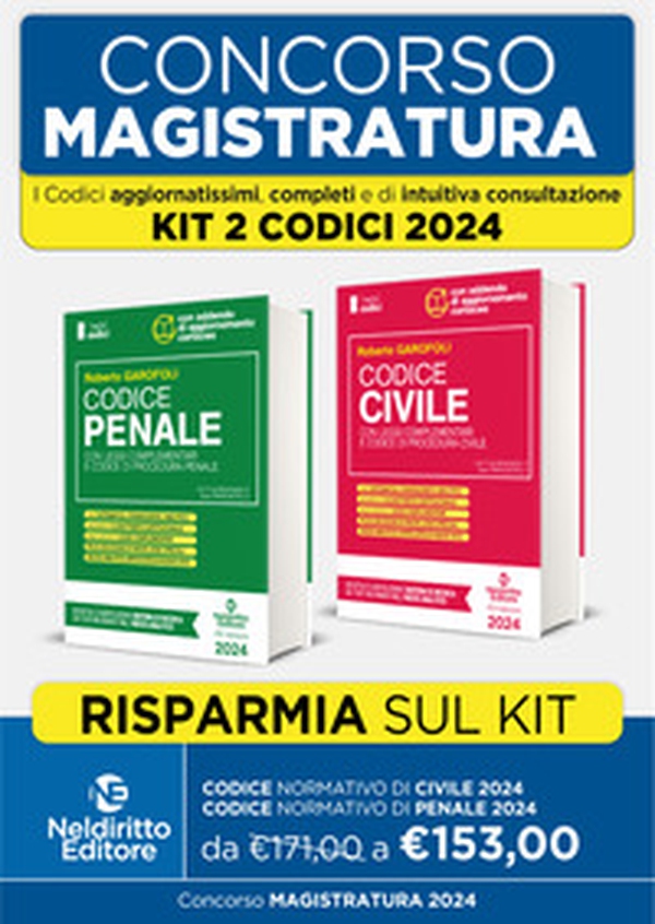 Concorso magistratura. Kit Codici normativi 2024: Codice normativo di Diritto Civile-Codice Normativo di Diritto Penale - Librerie.coop Concorso magistratura. Kit Codici normativi 2024: Codice normativo di Diritto Civile-Codice Normativo di Diritto Penale - Librerie.coop