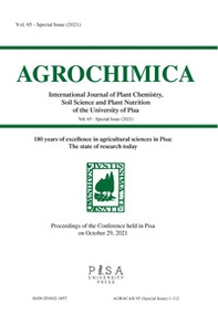 Agrochimica. 180 years of excellence in agricultural sciences in Pisa. The state of research today. Special issue - Vol. 65 - Librerie.coop