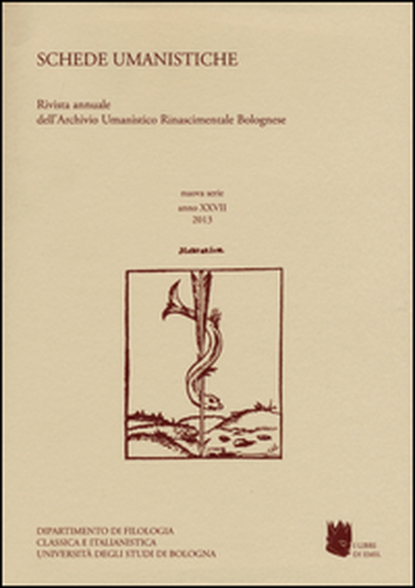 Schede umanistiche. Rivista annuale dell'Archivio Umanistico Rinascimentale Bolognese - Vol. 27 - Librerie.coop Schede umanistiche. Rivista annuale dell'Archivio Umanistico Rinascimentale Bolognese - Vol. 27 - Librerie.coop