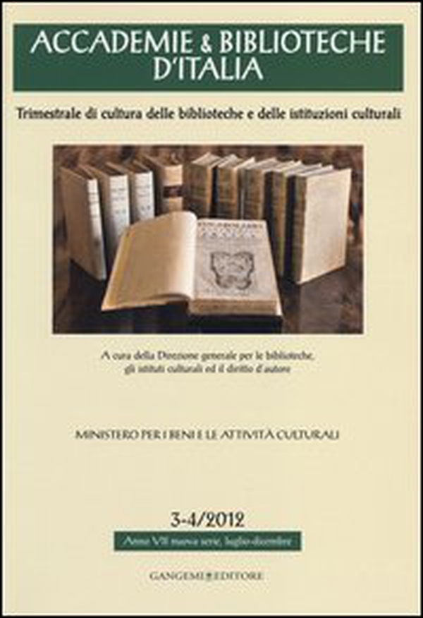 Accademie & biblioteche d'Italia (2012) vol. 3-4 - Librerie.coop Accademie & biblioteche d'Italia (2012) vol. 3-4 - Librerie.coop