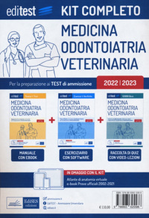 Kit completo test Medicina, Odontoiatria, Veterinaria 2022: manuale di teoria e test-Raccolta di 12.000 quiz-Esercizi e verifiche. Con i test ufficiali risolti e commentati - Librerie.coop Kit completo test Medicina, Odontoiatria, Veterinaria 2022: manuale di teoria e test-Raccolta di 12.000 quiz-Esercizi e verifiche. Con i test ufficiali risolti e commentati - Librerie.coop