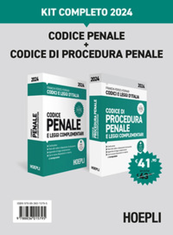 Codice penale+Codice di procedura penale. Kit completo 2024 - Librerie.coop Codice penale+Codice di procedura penale. Kit completo 2024 - Librerie.coop