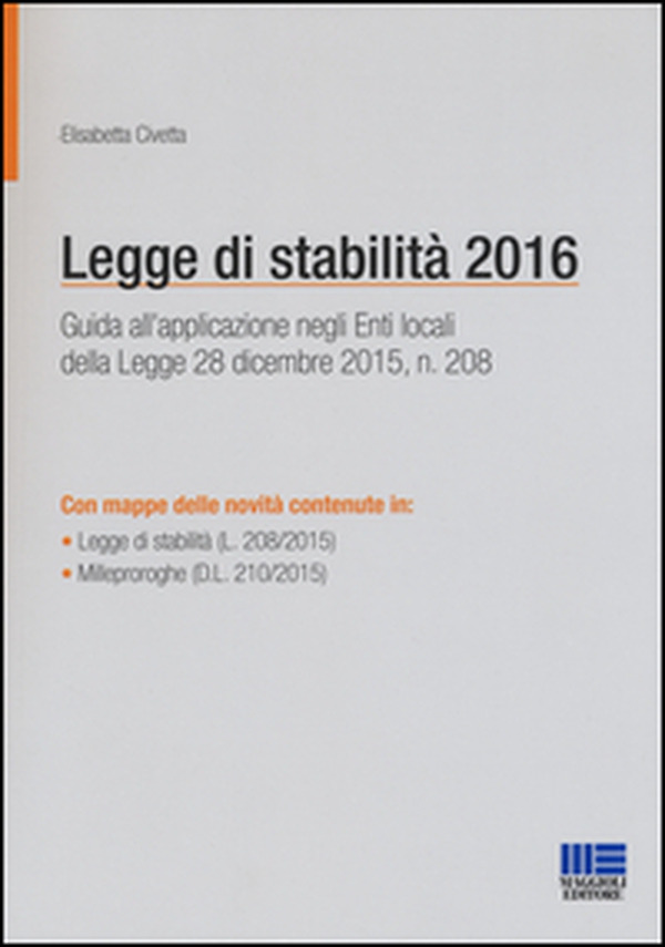 La legge di stabilità 2016 - Librerie.coop La legge di stabilità 2016 - Librerie.coop