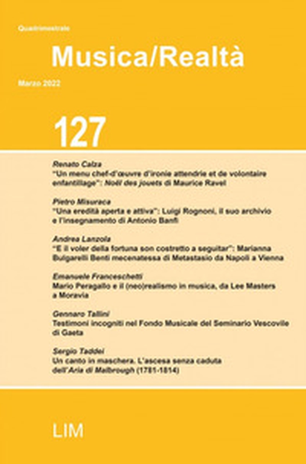 Musica/realtà - Vol. 127 - Librerie.coop Musica/realtà - Vol. 127 - Librerie.coop