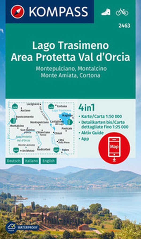 Cartina escursionistica n. 2463 Lago Trasimeno, Area Protetta Val d'Orcia, Montepulciano, Montalcino, Monte Amiata, Cortona - Librerie.coop Cartina escursionistica n. 2463 Lago Trasimeno, Area Protetta Val d'Orcia, Montepulciano, Montalcino, Monte Amiata, Cortona - Librerie.coop