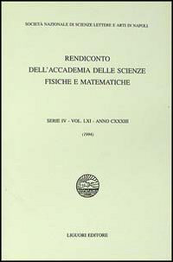 Rendiconto dell'Accademia delle scienze fisiche e matematiche. Serie IV - Librerie.coop Rendiconto dell'Accademia delle scienze fisiche e matematiche. Serie IV - Librerie.coop