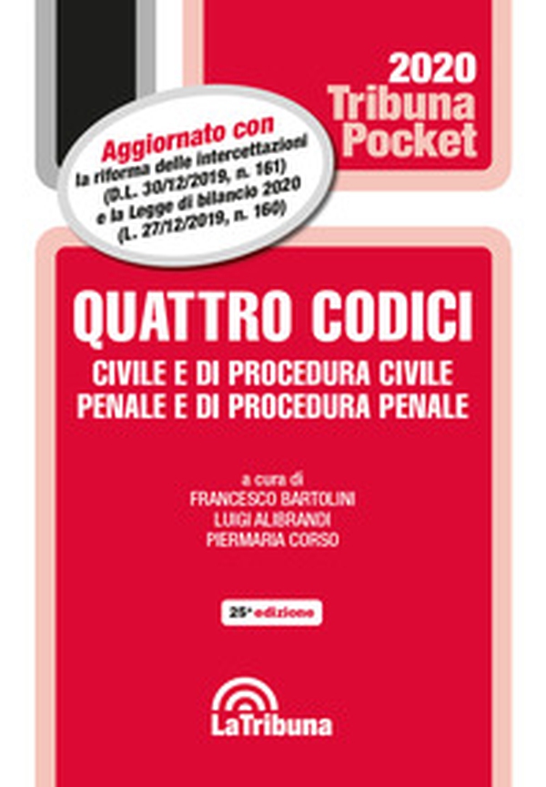 Quattro codici. Civile e di procedura civile, penale e di procedura penale e leggi complementari - Librerie.coop Quattro codici. Civile e di procedura civile, penale e di procedura penale e leggi complementari - Librerie.coop