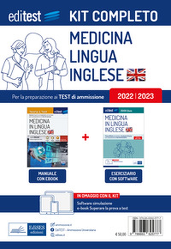 Kit completo EdiTEST. Medicina in lingua inglese. Teoria & test-2000 quiz. Prove ufficiali commentate e simulazioni d'esame per i test di accesso - Librerie.coop Kit completo EdiTEST. Medicina in lingua inglese. Teoria & test-2000 quiz. Prove ufficiali commentate e simulazioni d'esame per i test di accesso - Librerie.coop