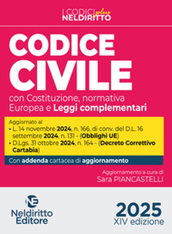 Codice civile e procedura civile plus aggiornato al Decreto Correttivo Cartabia D.Lgs. 31 ottobre 2024, n. 164 - Librerie.coop Codice civile e procedura civile plus aggiornato al Decreto Correttivo Cartabia D.Lgs. 31 ottobre 2024, n. 164 - Librerie.coop