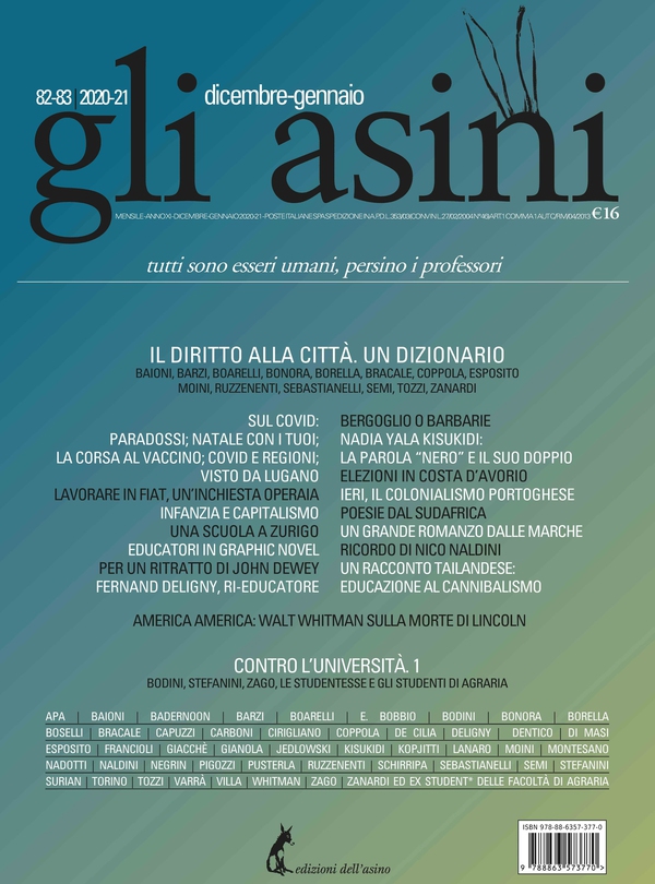 "Gli asini" n. 82-83 dicembre-gennaio 2020-21 - Librerie.coop "Gli asini" n. 82-83 dicembre-gennaio 2020-21 - Librerie.coop