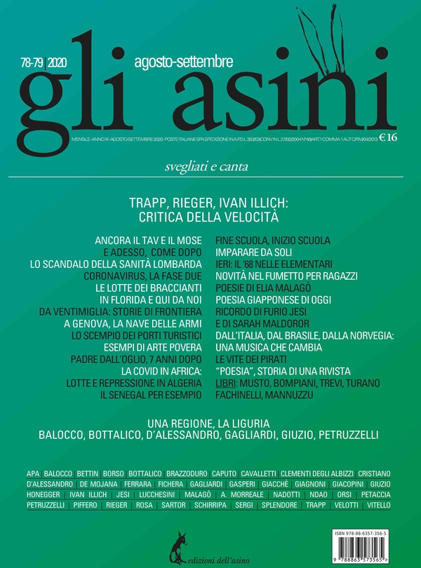 "Gli asini" n. 78-79 agosto-settembre 2020 - Librerie.coop "Gli asini" n. 78-79 agosto-settembre 2020 - Librerie.coop