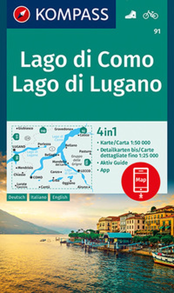 Carta escursionistica n. 91. Lago di Como, Lago di Lugano, 1:50.000. Ediz. italiana, tedesca e inglese - Librerie.coop Carta escursionistica n. 91. Lago di Como, Lago di Lugano, 1:50.000. Ediz. italiana, tedesca e inglese - Librerie.coop