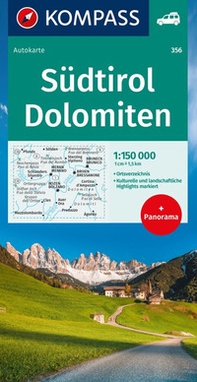 Carta stradale n. 356. Alto Adige, Dolomiti - Librerie.coop