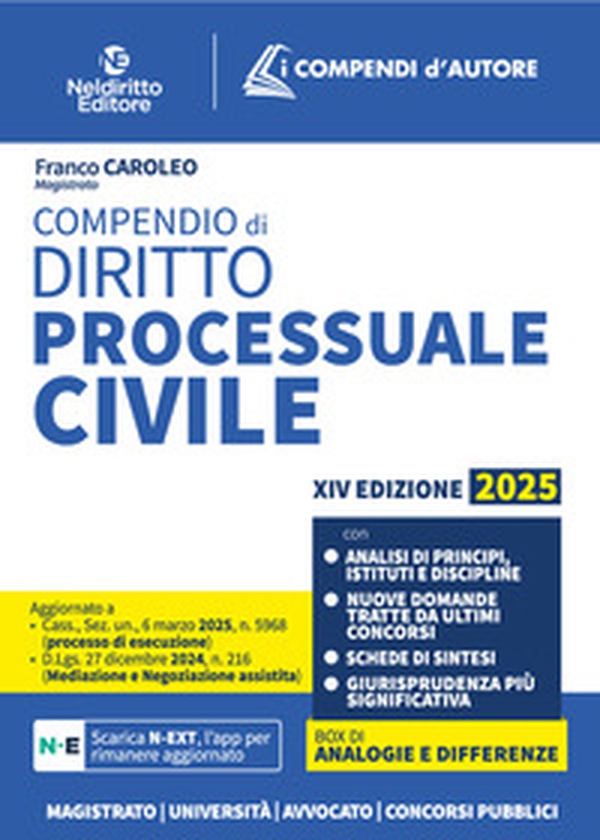 Compendio di procedura civile 2025, aggiornato al I e al II Correttivo Cartabia in tema di mediazione e negoziazione assistita - Librerie.coop Compendio di procedura civile 2025, aggiornato al I e al II Correttivo Cartabia in tema di mediazione e negoziazione assistita - Librerie.coop