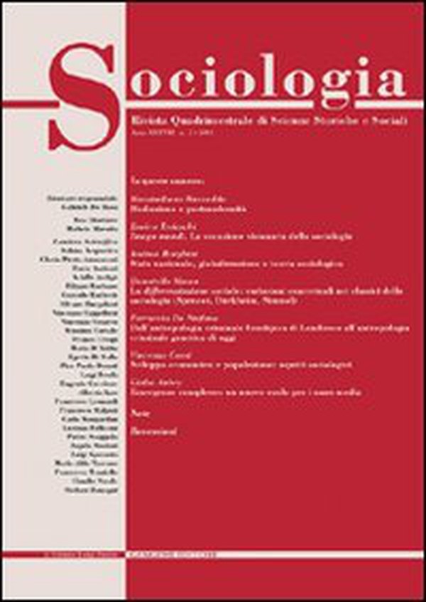 Sociologia. Rivista quadrimestrale di scienze storiche e sociali - Vol. 2 - Librerie.coop Sociologia. Rivista quadrimestrale di scienze storiche e sociali - Vol. 2 - Librerie.coop
