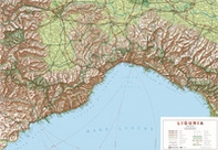 Liguria 1:350.000 (carta in rilievo con cornice) - Librerie.coop