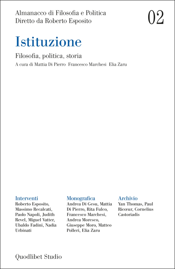 Almanacco di Filosofia e Politica 2. Istituzione - Librerie.coop Almanacco di Filosofia e Politica 2. Istituzione - Librerie.coop