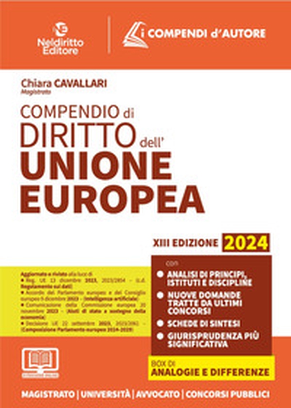 Compendio di diritto dell'Unione Europea - Librerie.coop Compendio di diritto dell'Unione Europea - Librerie.coop