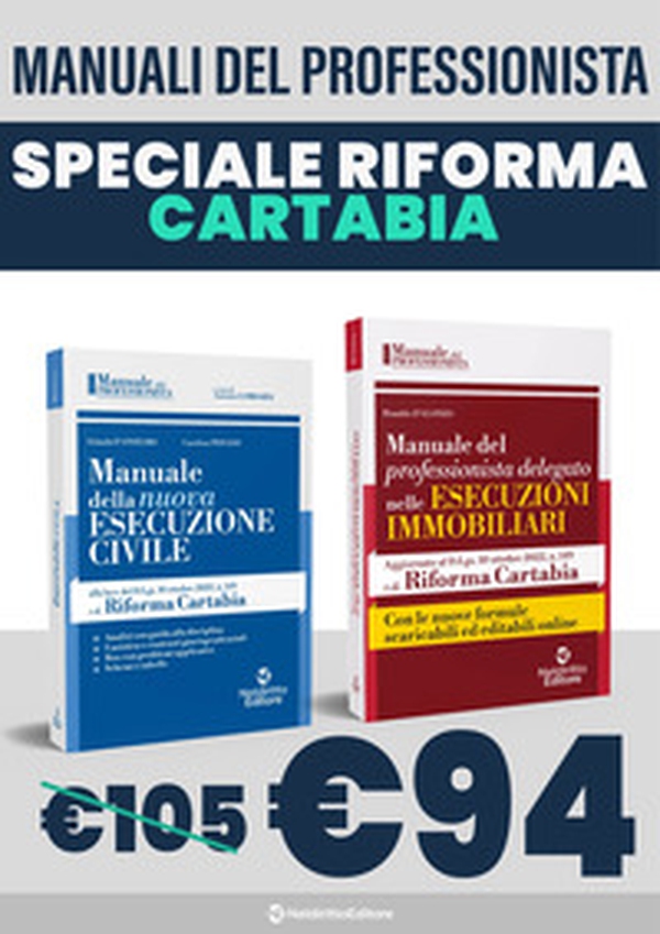 Kit manuale del professionista delegato nelle esecuzioni immobiliari-Manuale della nuova esecuzione civile, alla luce della c.d. Riforma Cartabia - Librerie.coop Kit manuale del professionista delegato nelle esecuzioni immobiliari-Manuale della nuova esecuzione civile, alla luce della c.d. Riforma Cartabia - Librerie.coop