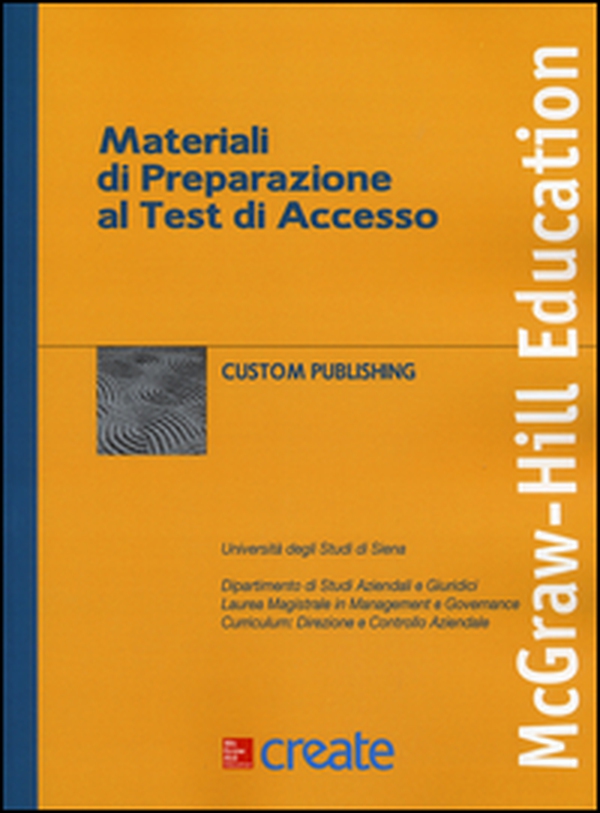 Materiali per la preparazione al test di accesso. Laurea magistrale in management e governance - Librerie.coop Materiali per la preparazione al test di accesso. Laurea magistrale in management e governance - Librerie.coop