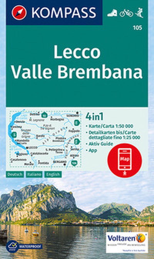 Carta escursionistica n. 105. Lecco, Valle Brembana 1:50.000. Ediz. italiana, tedesca e inglese - Librerie.coop Carta escursionistica n. 105. Lecco, Valle Brembana 1:50.000. Ediz. italiana, tedesca e inglese - Librerie.coop